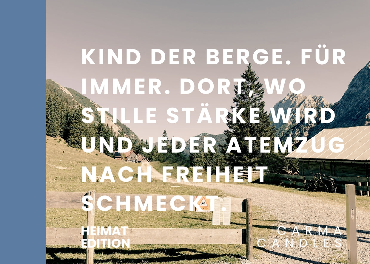 Duftkerze KIND DER BERGE Heimat Edition The Carma Shop